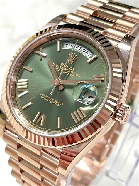 rolex day date rose gold on wrist|rolex day date 40 228235.